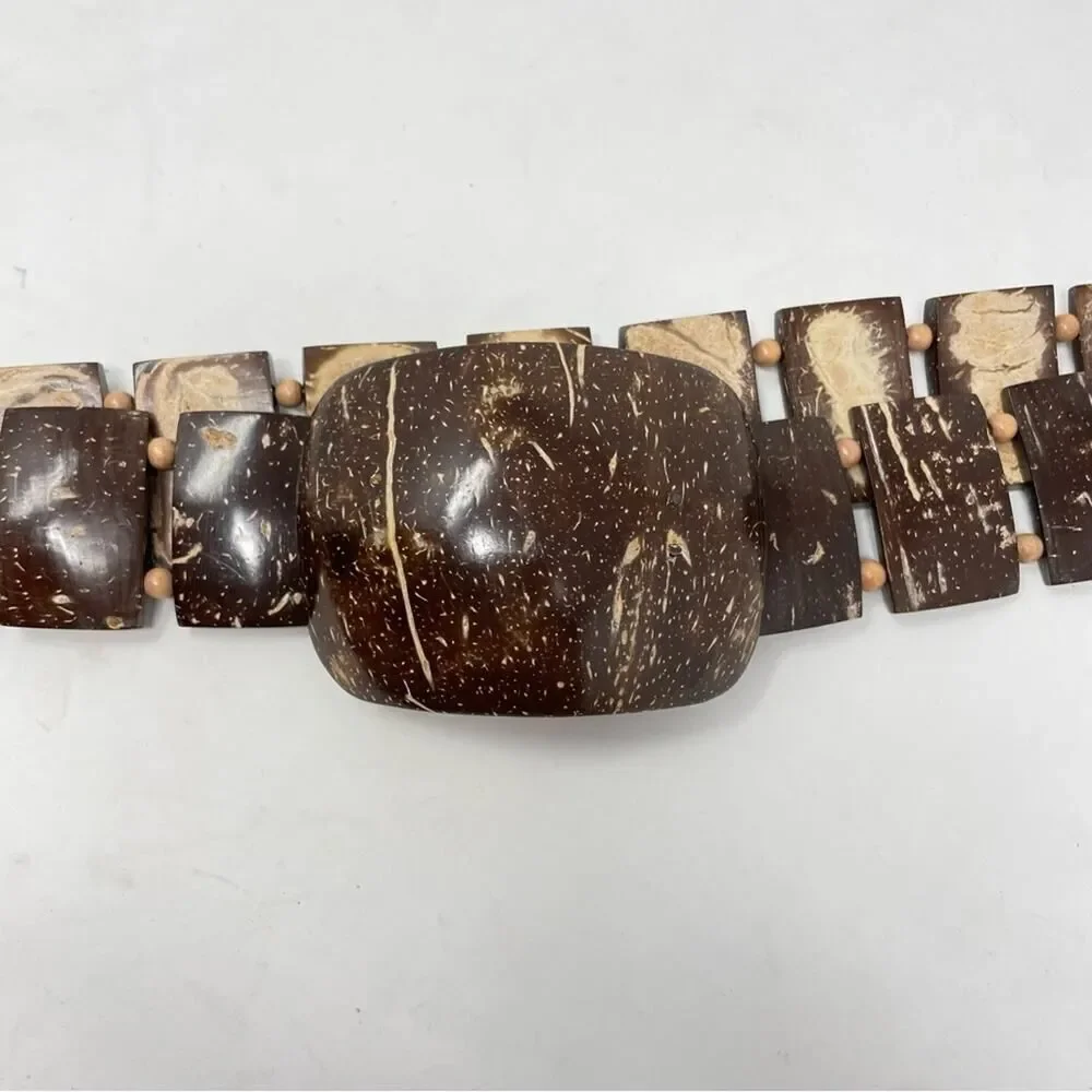 Vintage Jerry Moss Hand Carved Shell Belt Women's